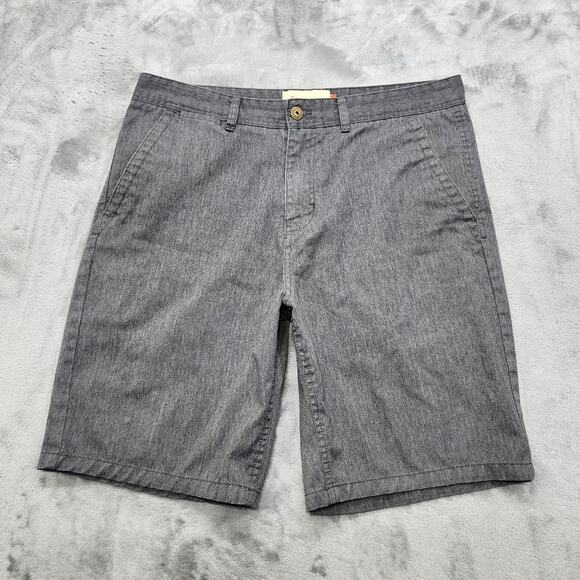 Zumiez Freeworld Shorts Mens 34 Gray Discord Relaxed Flat Front Chino Skater - Picture 1 of 13